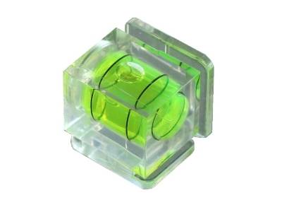 One-dimensional camera bubble level vial